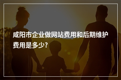 [year]咸阳市企业做网站费用和后期维护费用是多少?