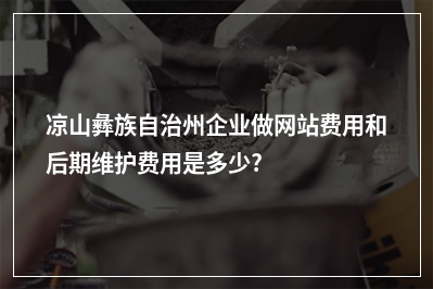 [year]凉山彝族自治州企业做网站费用和后期维护费用是多少?