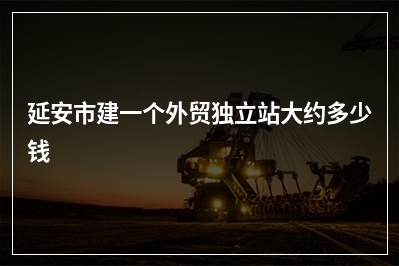 [year]延安市建一个外贸独立站大约多少钱