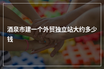 [year]酒泉市建一个外贸独立站大约多少钱