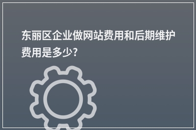 [year]东丽区企业做网站费用和后期维护费用是多少?