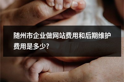 [year]随州市企业做网站费用和后期维护费用是多少?