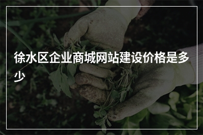 [year]徐水区企业商城网站建设价格是多少