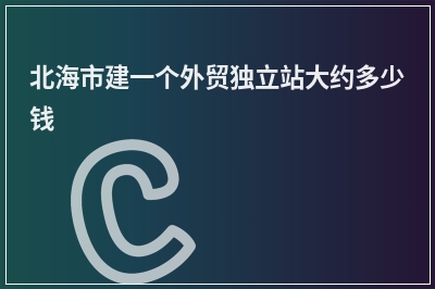 [year]北海市建一个外贸独立站大约多少钱