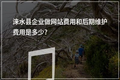 [year]涞水县企业做网站费用和后期维护费用是多少?