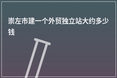 [year]崇左市建一个外贸独立站大约多少钱