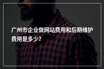 [year]广州市企业做网站费用和后期维护费用是多少?