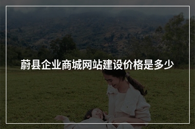 [year]蔚县企业商城网站建设价格是多少