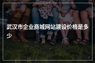[year]武汉市企业商城网站建设价格是多少