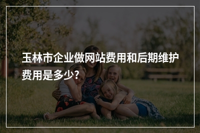 [year]玉林市企业做网站费用和后期维护费用是多少?