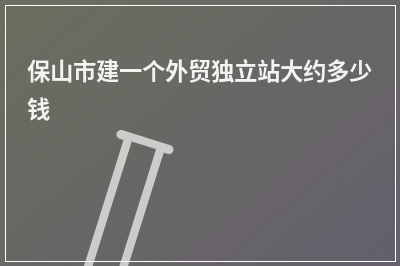 [year]保山市建一个外贸独立站大约多少钱