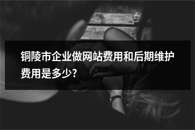 [year]铜陵市企业做网站费用和后期维护费用是多少?