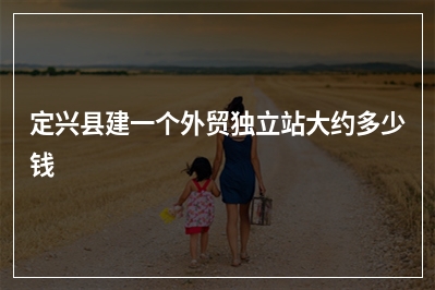 [year]定兴县建一个外贸独立站大约多少钱