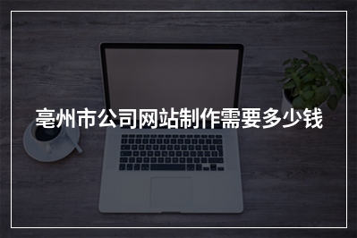 [year]亳州市公司网站制作需要多少钱