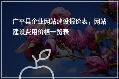 [year]广平县企业网站建设报价表，网站建设费用价格一览表