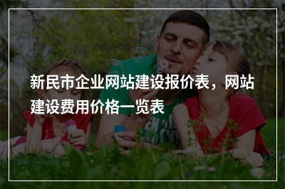 [year]新民市企业网站建设报价表，网站建设费用价格一览表