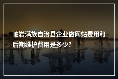 [year]岫岩满族自治县企业做网站费用和后期维护费用是多少?