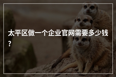 [year]太平区做一个企业官网需要多少钱?
