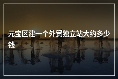 [year]元宝区建一个外贸独立站大约多少钱
