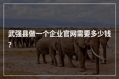 [year]武强县做一个企业官网需要多少钱?