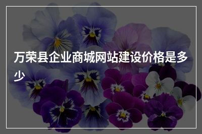 [year]万荣县企业商城网站建设价格是多少