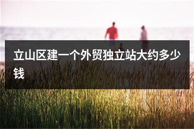 [year]立山区建一个外贸独立站大约多少钱