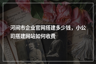 [year]河间市企业官网搭建多少钱，小公司搭建网站如何收费