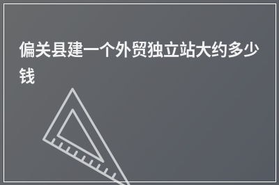 [year]偏关县建一个外贸独立站大约多少钱