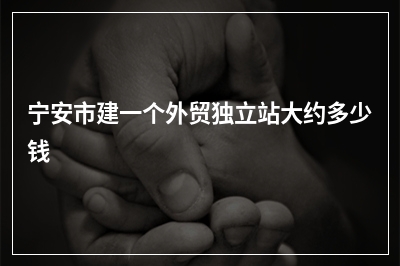 [year]宁安市建一个外贸独立站大约多少钱