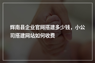 [year]辉南县企业官网搭建多少钱，小公司搭建网站如何收费