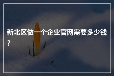 [year]新北区做一个企业官网需要多少钱?