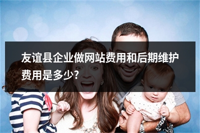 [year]友谊县企业做网站费用和后期维护费用是多少?