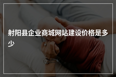 [year]射阳县企业商城网站建设价格是多少