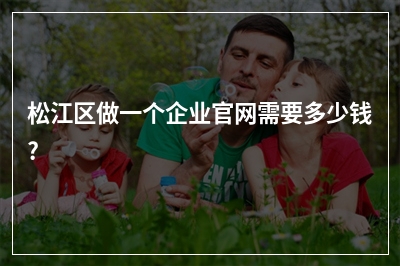 [year]松江区做一个企业官网需要多少钱?