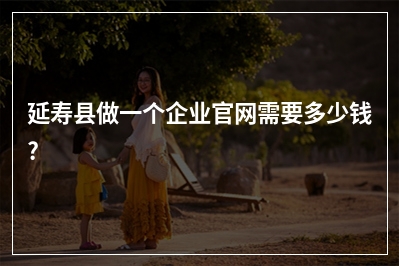 [year]延寿县做一个企业官网需要多少钱?