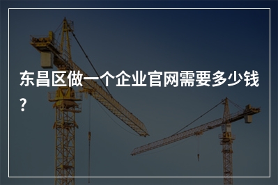 [year]东昌区做一个企业官网需要多少钱?