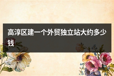 [year]高淳区建一个外贸独立站大约多少钱