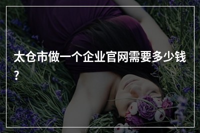 [year]太仓市做一个企业官网需要多少钱?