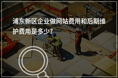 [year]浦东新区企业做网站费用和后期维护费用是多少?