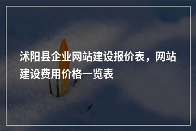 [year]沭阳县企业网站建设报价表，网站建设费用价格一览表