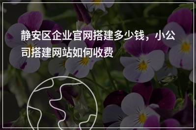 [year]静安区企业官网搭建多少钱，小公司搭建网站如何收费