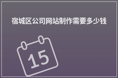 [year]宿城区公司网站制作需要多少钱