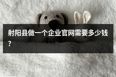 [year]射阳县做一个企业官网需要多少钱?