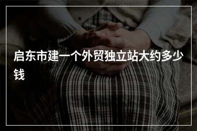 [year]启东市建一个外贸独立站大约多少钱