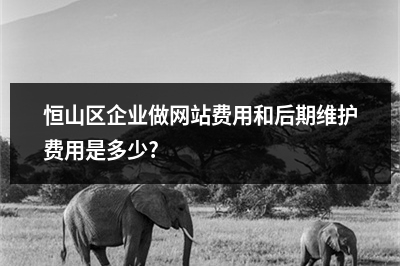 [year]恒山区企业做网站费用和后期维护费用是多少?