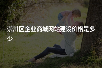 [year]崇川区企业商城网站建设价格是多少