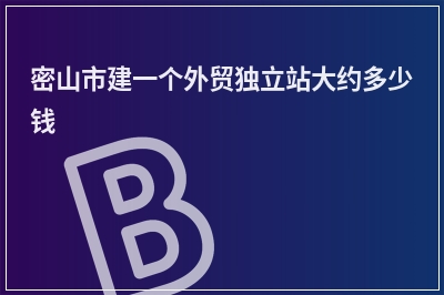 [year]密山市建一个外贸独立站大约多少钱