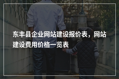 [year]东丰县企业网站建设报价表，网站建设费用价格一览表