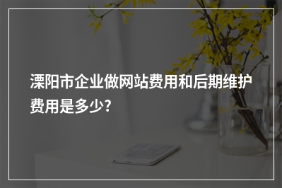 [year]溧阳市企业做网站费用和后期维护费用是多少?