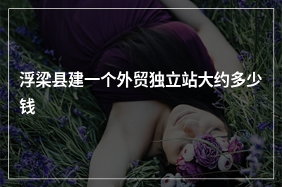 [year]浮梁县建一个外贸独立站大约多少钱